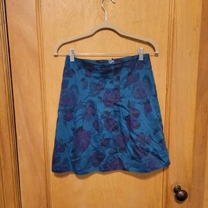 Teal and purple H&M floral skirt